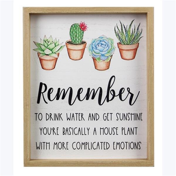 Youngs Wood Framed House Plant Wall Sign - 20780