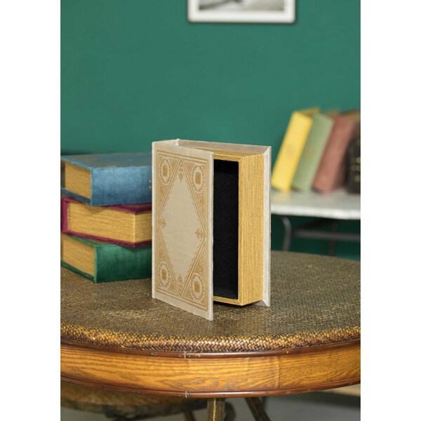 Vintiquewise Trinket Storage Box, Off White, Wood - QI003691.W