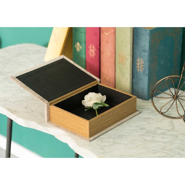 Vintiquewise Trinket Storage Box, Off White, Wood - QI003691.W