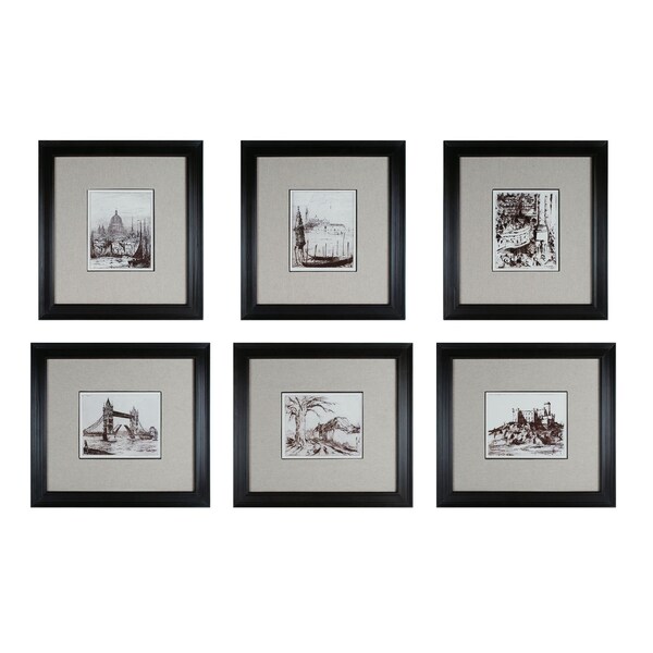 Elk Studio 18th Century Ink Reproductions 6piece Set - 10016-S6