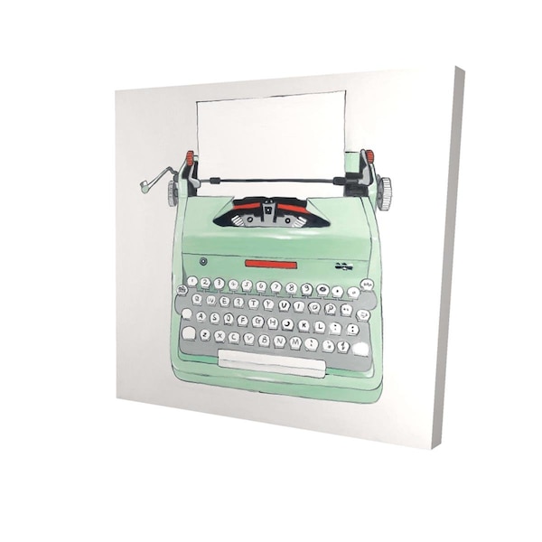 Begin Home Decor 16 x 16 in. Mint Typewriter-Print on Canvas - 2080-1616-MI72-1