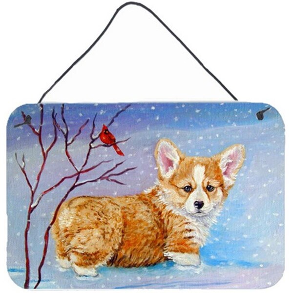 Jensendistributionservices Corgi Pup Snow Cardinal Wall and Door Hanging Prints - MI2556074