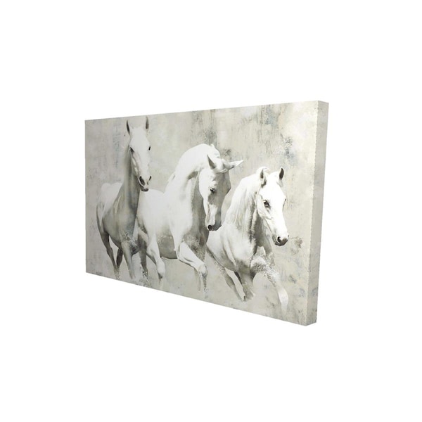 Begin Home Decor 20 x 30 in. Three White Horses Running-Print on Canvas - 2080-2030-AN7