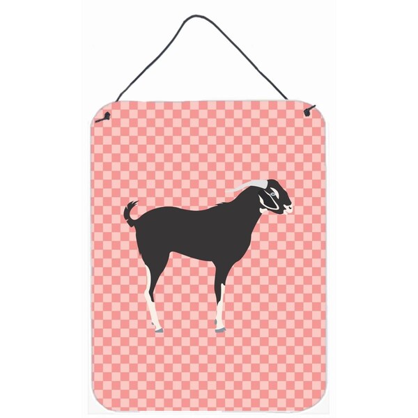 Carolines Treasures Black Bengal Goat Pink Check Wall or Door Hanging Prints - BB7884DS1216