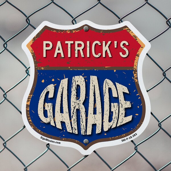 Signmission Patrick's Garage, 6 Inch X 6 Inch, Plastic Sign - SHI-P-6-383-PATRICK