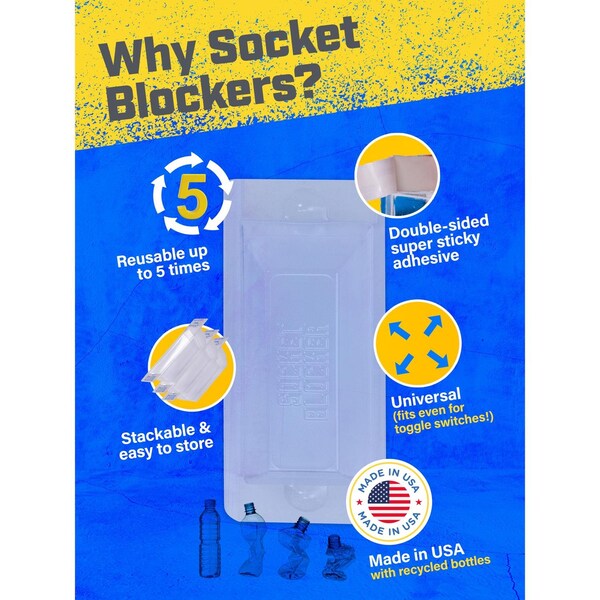 Socket Blocker Socket Blocker 1.88 in. W X 4 in. L Clear High Strength Mask and Peel 30 pk - 1001620