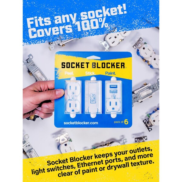 Socket Blocker Socket Blocker 1.88 in. W X 4 in. L Clear High Strength Mask and Peel 30 pk - 1001620