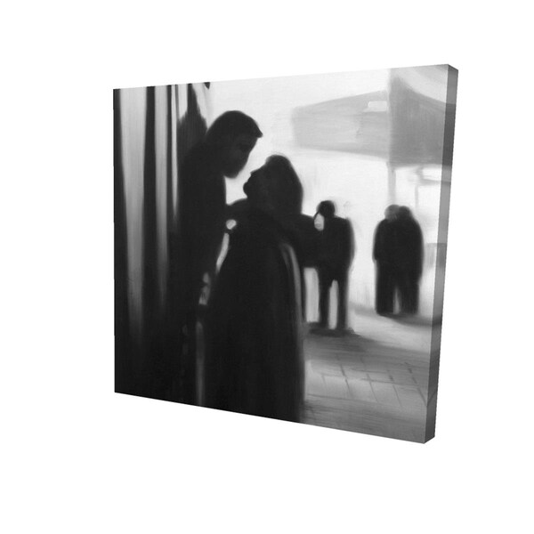 Begin Home Decor 32 x 32 in. Couple At The Train Station-Print on Canvas - 2080-3232-ST59