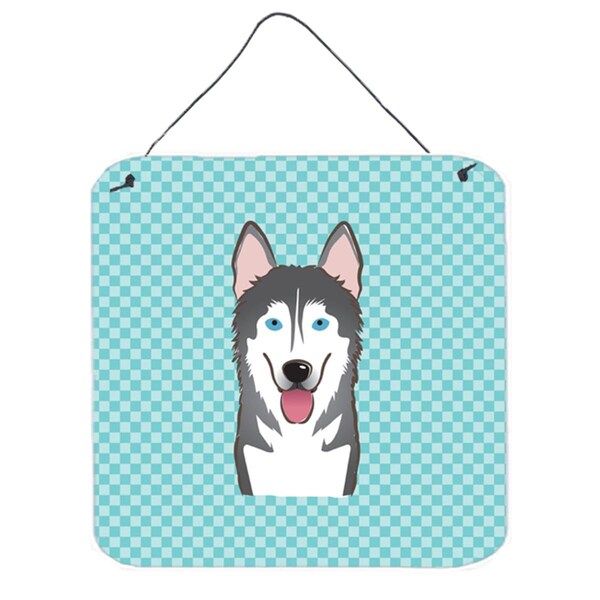 Jensendistributionservices Checkerboard Blue Alaskan Malamute Aluminum Metal Wall Or Door Hanging Prints, 6 x 6 In. - MI1719950