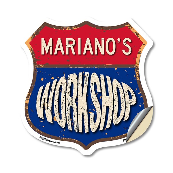 Signmission Mariano's Workshop, 18 Inch X 18 Inch, Vinyl Decal - SHI-D-18-489-MARIANO