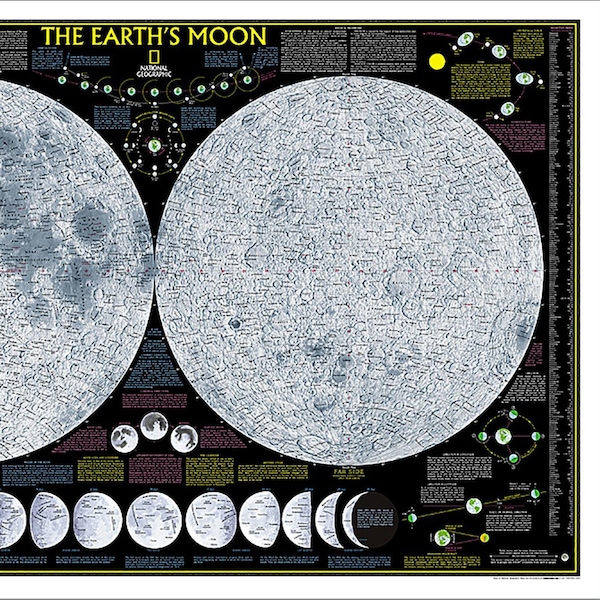 National Geographic Earths Moon Map, Laminated, 42.5'' x 28.5'' - RE00620137
