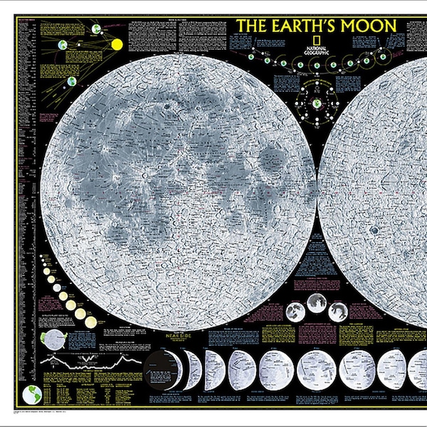 National Geographic Earths Moon Map, Laminated, 42.5'' x 28.5'' - RE00620137