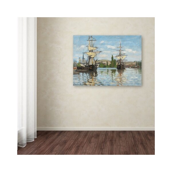 Trademark Fine Art Claude Monet 'Ships Riding On the Seine' Canvas Art, 35x47 - BL01413-C3547GG