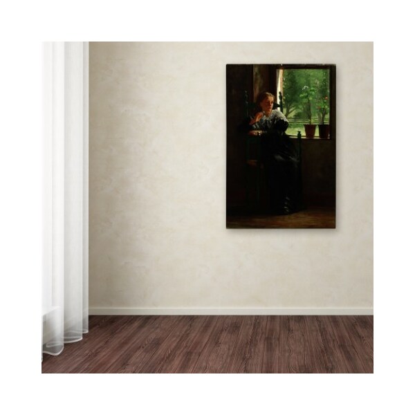 Trademark Fine Art Homer 'At The Window' Canvas Art, 16x24 - AA00529-C1624GG