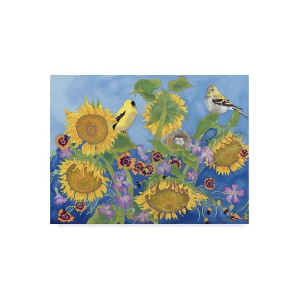 Trademark Fine Art Carissa Luminess 'Goldfinches With Sunflowers' Canvas Art, 18x24 - ALI25636-C1824GG