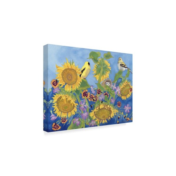 Trademark Fine Art Carissa Luminess 'Goldfinches With Sunflowers' Canvas Art, 18x24 - ALI25636-C1824GG