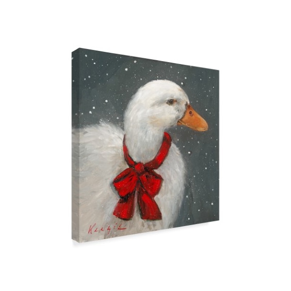 Trademark Fine Art Mary Miller Veazie 'Goose Red Xmas Bow' Canvas Art, 14x14 - ALI31266-C1414GG