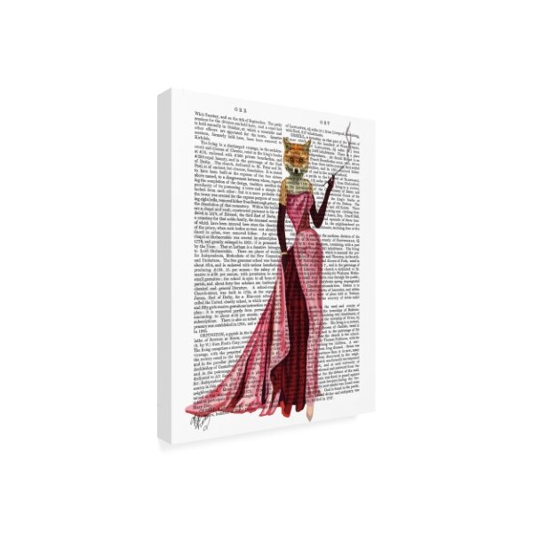 Trademark Fine Art Fab Funky 'Glamour Fox In Pink' Canvas Art, 18x24 - WAG12338-C1824GG