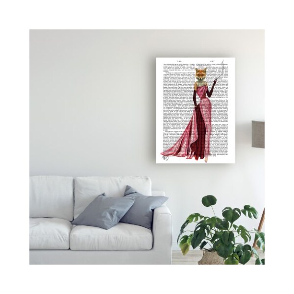 Trademark Fine Art Fab Funky 'Glamour Fox In Pink' Canvas Art, 18x24 - WAG12338-C1824GG