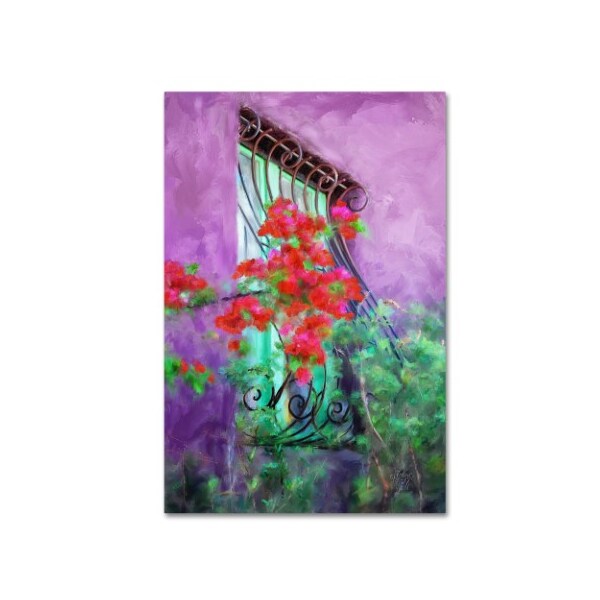 Trademark Fine Art Lois Bryan 'Painted Rose Covered Window' Canvas Art, 30x47 - LBR0317-C3047GG