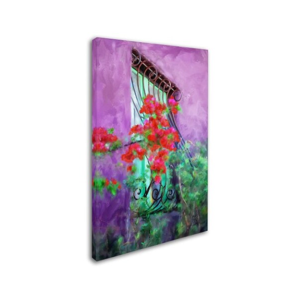 Trademark Fine Art Lois Bryan 'Painted Rose Covered Window' Canvas Art, 30x47 - LBR0317-C3047GG