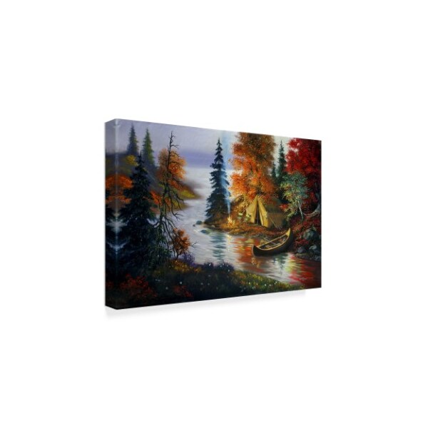 Trademark Fine Art D. Rusty Rust 'Tent Canoe' Canvas Art, 30x47 - ALI25897-C3047GG