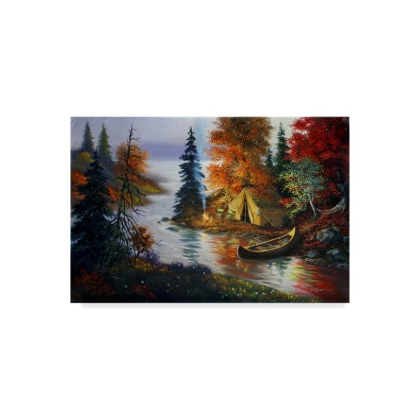 Trademark Fine Art D. Rusty Rust 'Tent Canoe' Canvas Art, 30x47 - ALI25897-C3047GG