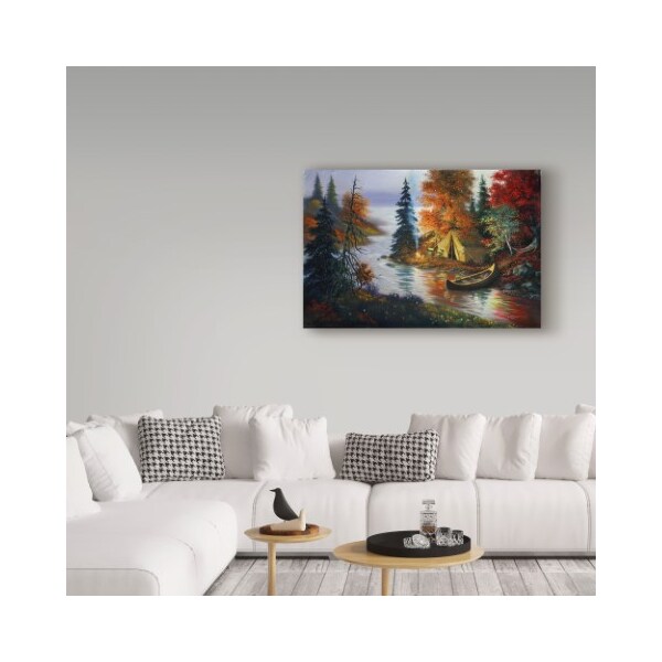 Trademark Fine Art D. Rusty Rust 'Tent Canoe' Canvas Art, 30x47 - ALI25897-C3047GG