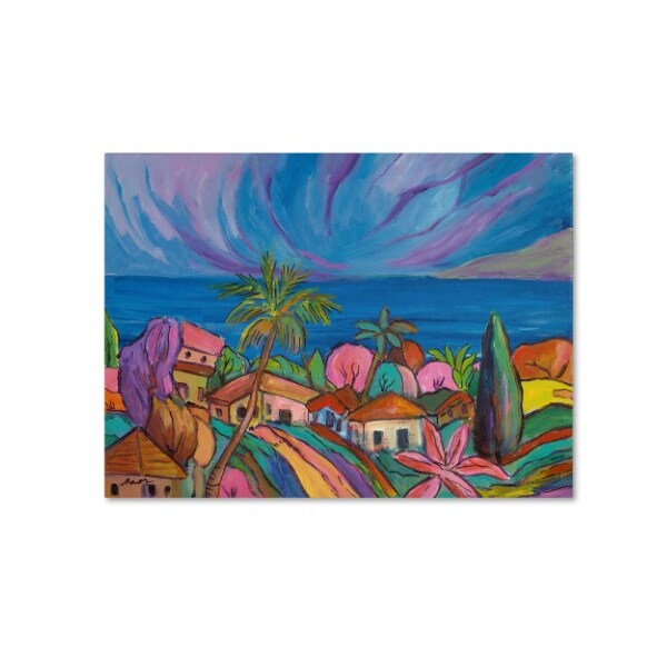Trademark Fine Art Manor Shadian 'Houses Under a Purple Sky' Canvas Art, 35x47 - MA0449-C3547GG