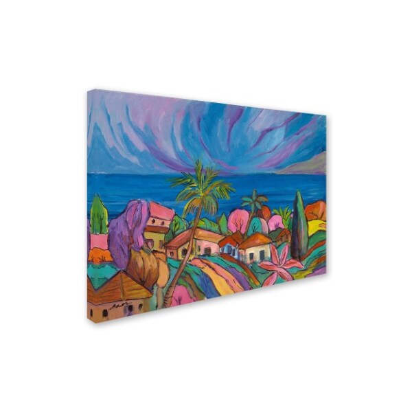 Trademark Fine Art Manor Shadian 'Houses Under a Purple Sky' Canvas Art, 35x47 - MA0449-C3547GG