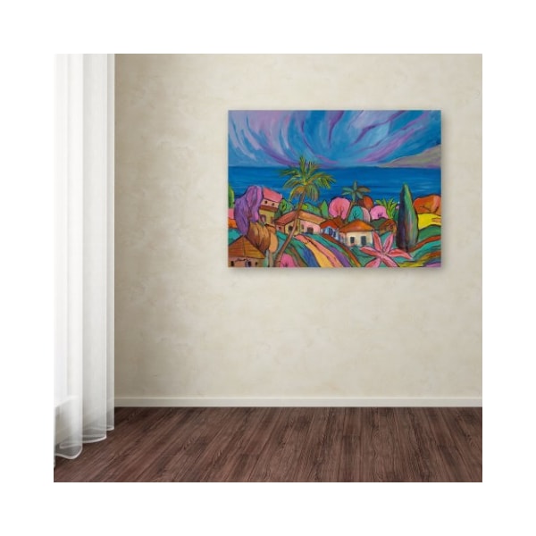 Trademark Fine Art Manor Shadian 'Houses Under a Purple Sky' Canvas Art, 35x47 - MA0449-C3547GG