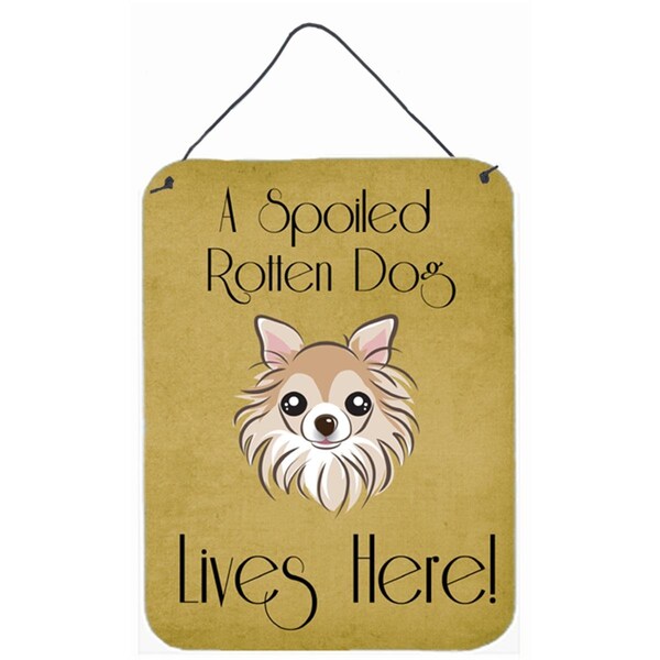 Carolines Treasures Chihuahua Spoiled Dog Lives Here Wall and Door Hanging Prints - BB1499DS1216