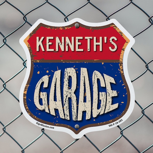 Signmission Kenneth's Garage, 12 inch X 12 inch, Aluminum Metal Sign, 2PK - SHI-A-2PACK-12-383-KENNETH