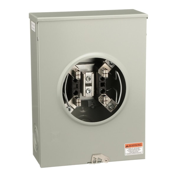 Square D Individual meter socket, ringless socket, no bypass, 4 jaws no release, UG, 200 A, up to 600 VAC single phase 3W - UTRS213AFL