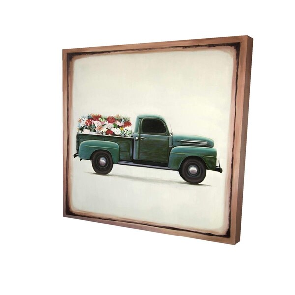 Fondo 12 x 12 in. Flowers Farm Truck-Print on Canvas - FO2790293