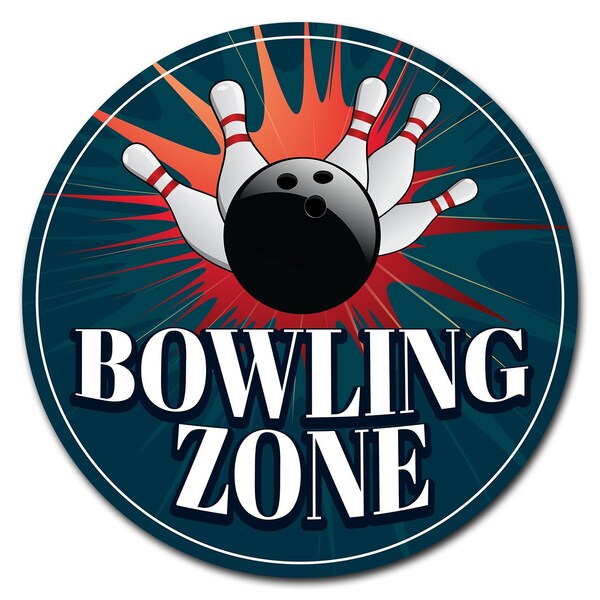 Signmission Bowling Circle Vinyl Laminated Decal - D-12-CIR-BOWLING ZONE