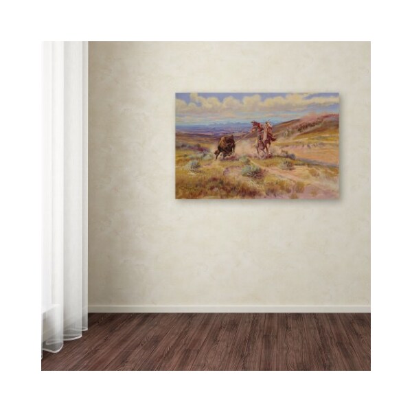 Trademark Fine Art Charles Russell 'Spearing a Buffalo 1925' Canvas Art, 16x24 - BL01419-C1624GG