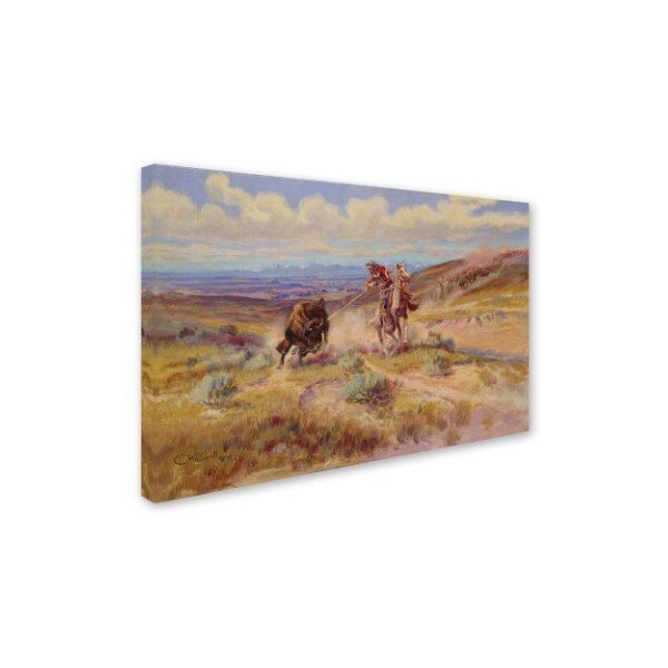 Trademark Fine Art Charles Russell 'Spearing a Buffalo 1925' Canvas Art, 16x24 - BL01419-C1624GG