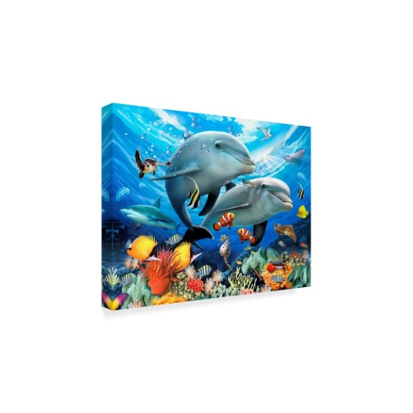 Trademark Fine Art Howard Robinson 'Smiling Dolphins' Canvas Art, 14x19 - ALI23951-C1419GG