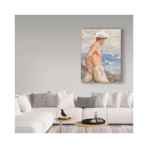 Trademark Fine Art Henry Scott Tuke 'Study Of A Young Man Looking Out To Sea' Canvas Art, 18x24 - BL02327-C1824GG