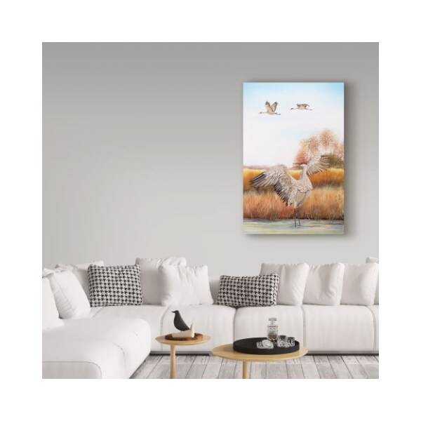Trademark Fine Art Jean Plout 'Sandhill Cranes' Canvas Art, 12x19 - ALI30105-C1219GG