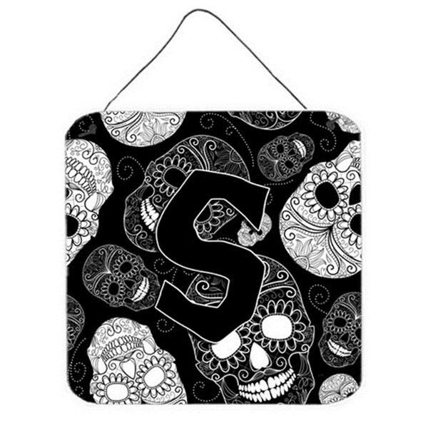 Micasa Letter S Day Of The Dead Skulls Black Wall and Door Hanging Prints - MI720108