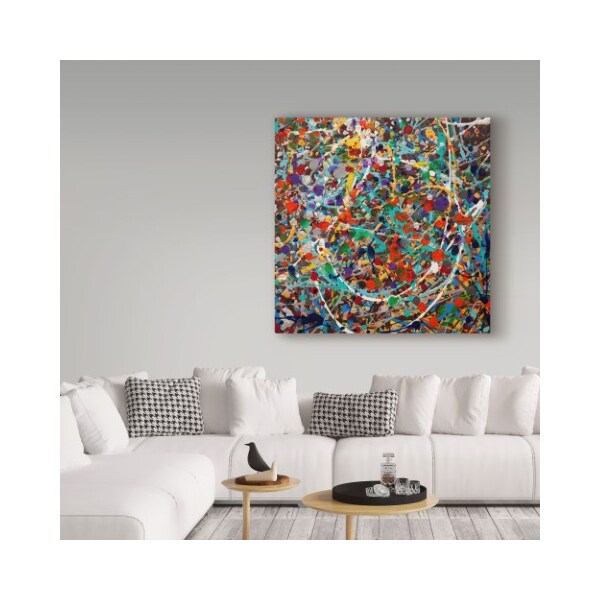 Trademark Fine Art Hilary Winfield 'Spin Stripes' Canvas Art, 14x14 - ALI22824-C1414GG