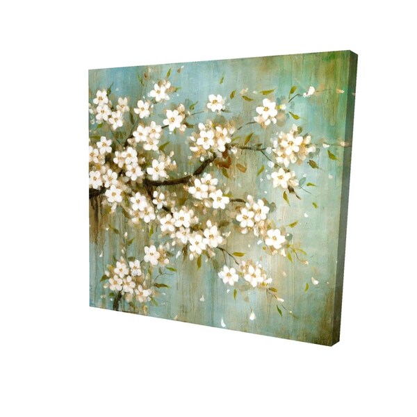 Fondo 16 x 16 in. White Cherry Blossom-Print on Canvas - FO2791210