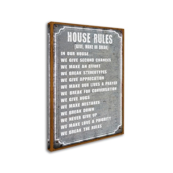 Trademark Fine Art ALI Chris 'House Rules' Canvas Art, 24x32 - ALI15470-C2432GG