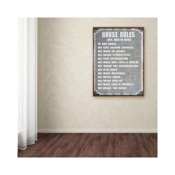 Trademark Fine Art ALI Chris 'House Rules' Canvas Art, 24x32 - ALI15470-C2432GG