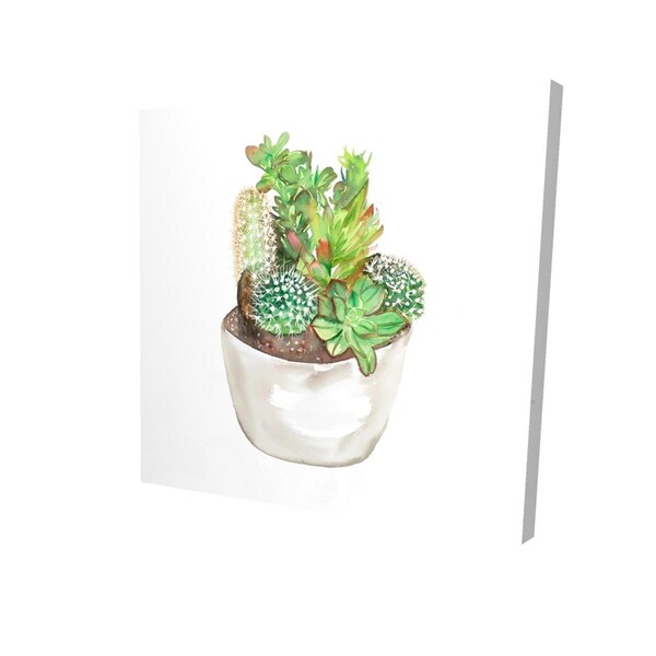 Begin Home Decor 32 x 32 in. Cactus Assortment In A Pot-Print on Canvas - 2080-3232-FL265