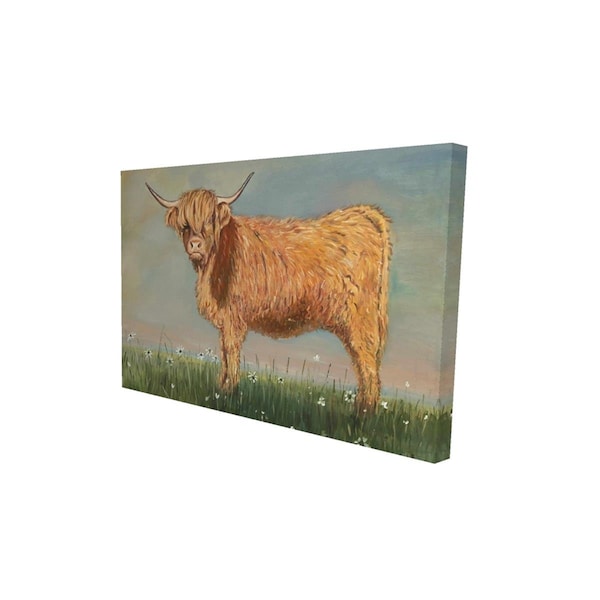 Fondo 12 x 18 in. Daisy The Highland Cow-Print on Canvas - FO2791858