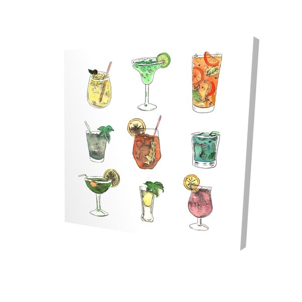 Begin Home Decor 16 x 16 in. Colorful Cocktails-Print on Canvas - 2080-1616-GA113