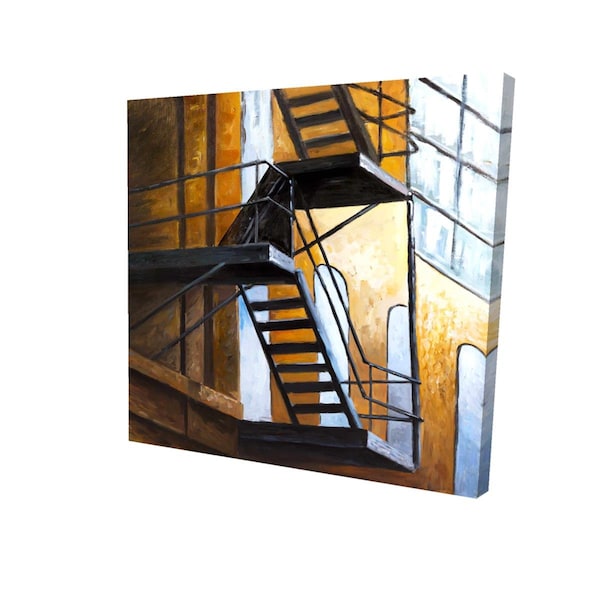 Begin Home Decor 16 x 16 in. Apartment Building Escape In Nyc-Print on Canvas - 2080-1616-ST37